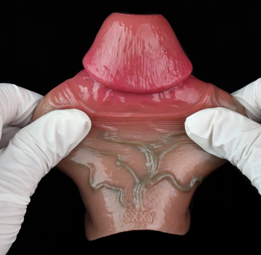 Bao Đôn Dên Dương Vật Silicone Gân Nổi Hở Đầu FAAK Có Quai Tròng Bìu